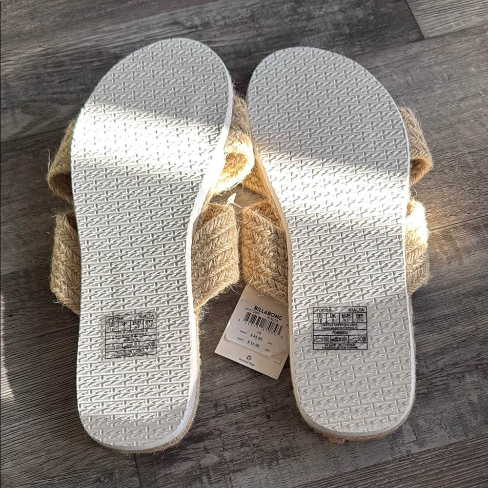 Billabong Beige Woven Slide Sandals - Picture 4 of 4